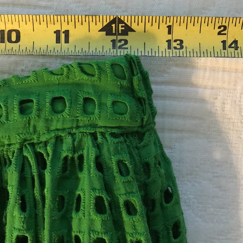 Kate Spade X Target Green Eyelet Midi Skirt Elastic Waist Size XXS - Picture 10 of 11